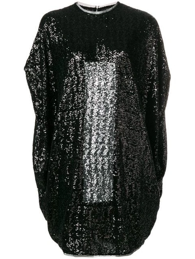 Shop Gianluca Capannolo Short Sequined Dress In Black