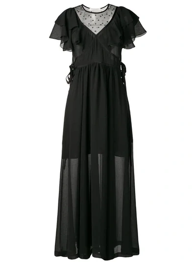Shop Philosophy Di Lorenzo Serafini Ruffle Maxi Dress In Black
