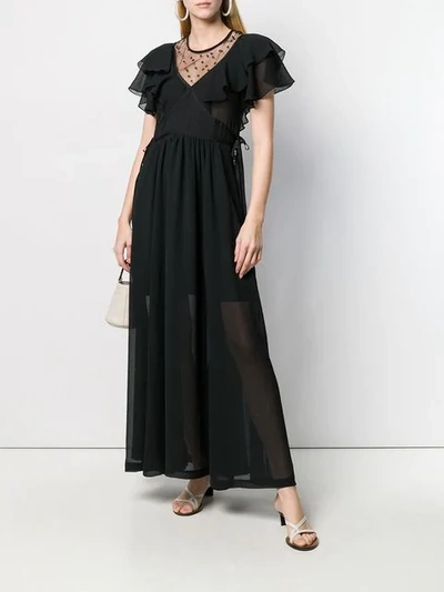 Shop Philosophy Di Lorenzo Serafini Ruffle Maxi Dress In Black