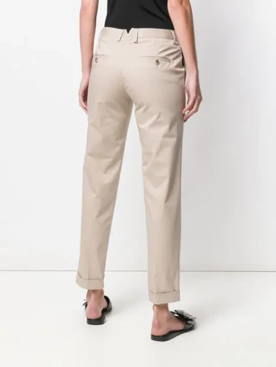 Shop Alberto Biani Slim Fit Trousers In Neutrals