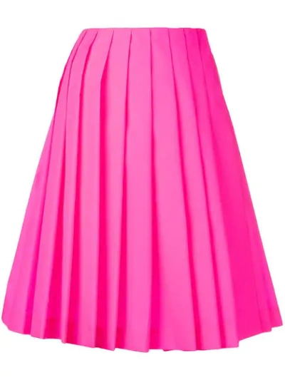 Shop Prada Pleated Loose Skirt In Pink