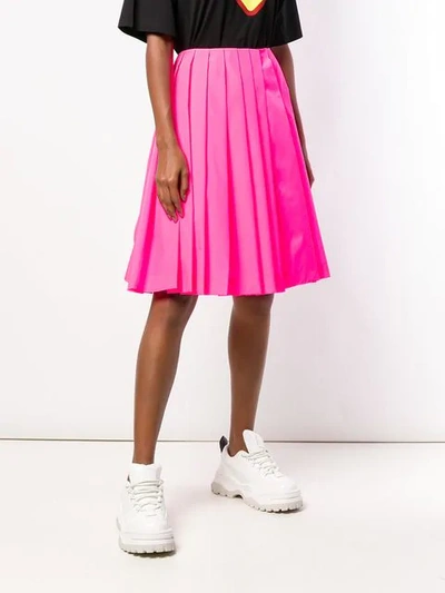 Shop Prada Pleated Loose Skirt In Pink