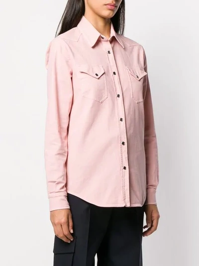 Shop N°21 Chest Pocket Denim Shirt In Pink