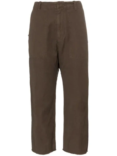 Shop Nili Lotan Luna Cropped Trousers In Brown