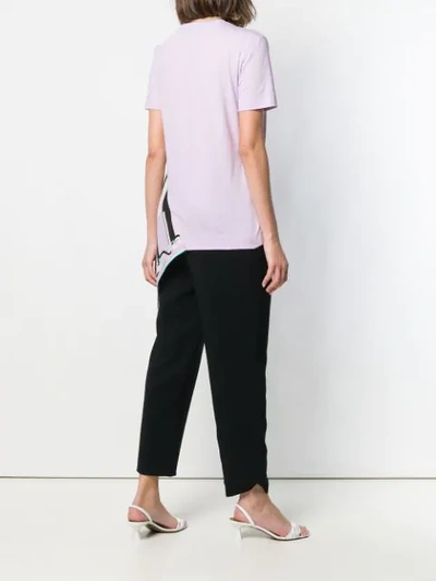 Shop Emilio Pucci Mauve Shell Print Asymmetric Logo T-shirt - Purple