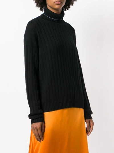 Shop Prada Cashmere Roll Neck Jumper - Black