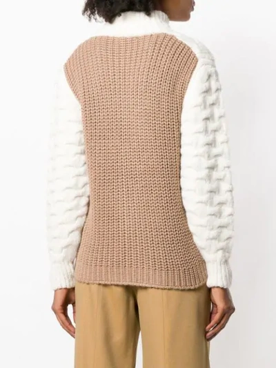 Shop See By Chloé Chunky Contrast Cardigan In White