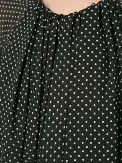 Shop Loewe Polka Dot Drapped Blouse In Black