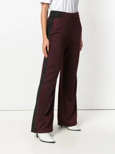 Shop Alexander Wang T Side Button Stripe Trousers In Pink