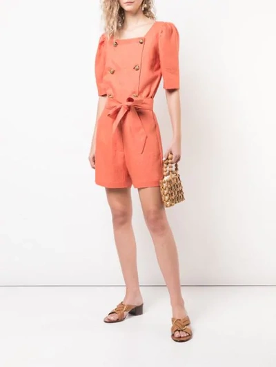 Shop Lisa Marie Fernandez Diana Playsuit In Orange