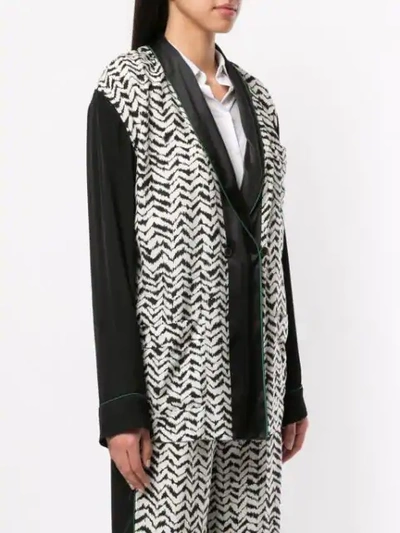 Shop Haider Ackermann Pyjama Jacket In Greenfield Blk-wht