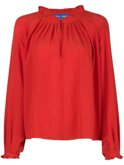Shop M.i.h. Jeans Sidi Frilled Blouse In Red