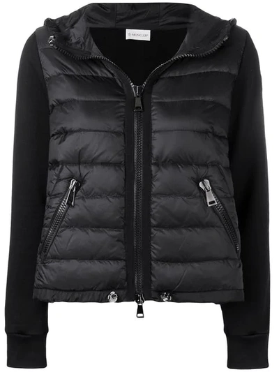 Shop Moncler Padded Front Jacket - Black