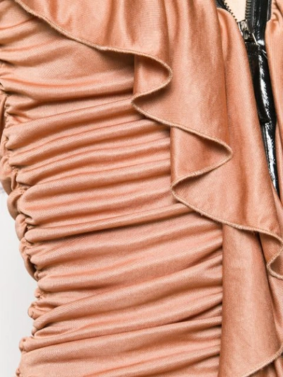 Pre-owned Jean Paul Gaultier 1990's Ruched Dress In Brown
