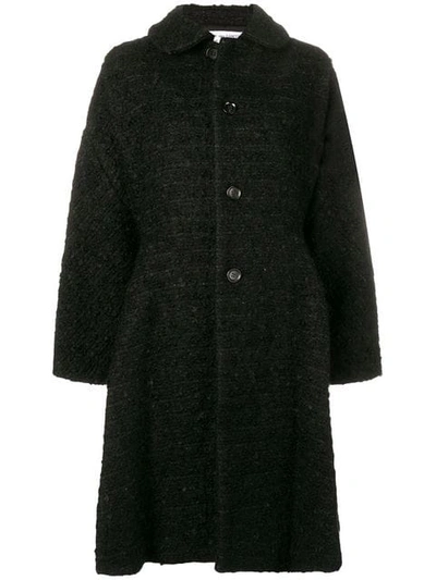 Shop Comme Des Garçons Comme Des Garçons Flared Single-breasted Coat In Black