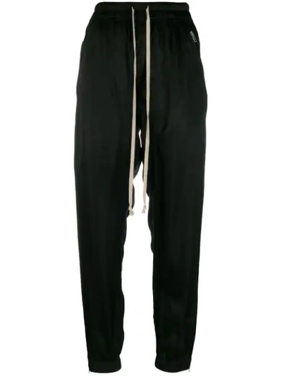 Shop Rick Owens Drawstring Slim Trousers In Black