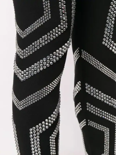 Shop Philipp Plein Crystal Embellished Leggings In Black