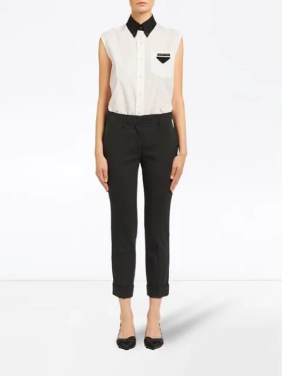 Prada Stretch Mohair Natté Pants In Grey