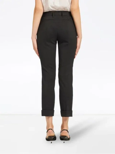 Shop Prada Stretch Natté Trousers - Grey