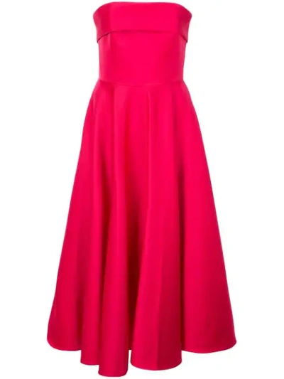 Shop Jay Godfrey Strapless Midi Dress In Pink