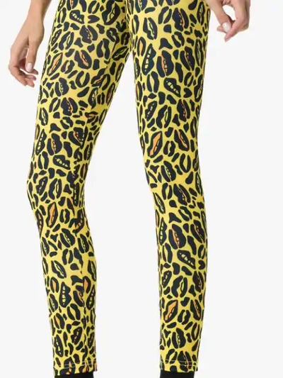 Shop Charm's Leopard Print Skinny Leggings In Yellow