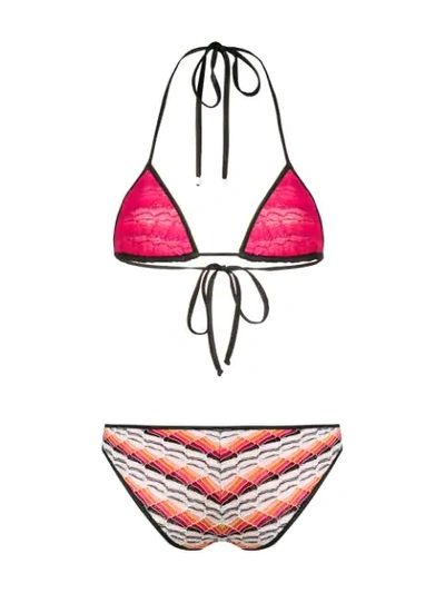 Shop Missoni Fine Knit Bikini Set In Orange