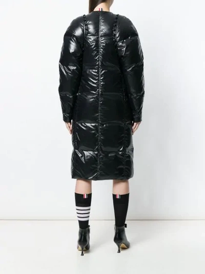 Shop Thom Browne Bridal Button Satin Tech Overcoat In Black