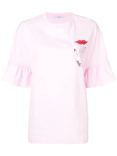 Shop Vivetta Hand Print Oversized T-shirt In Pink