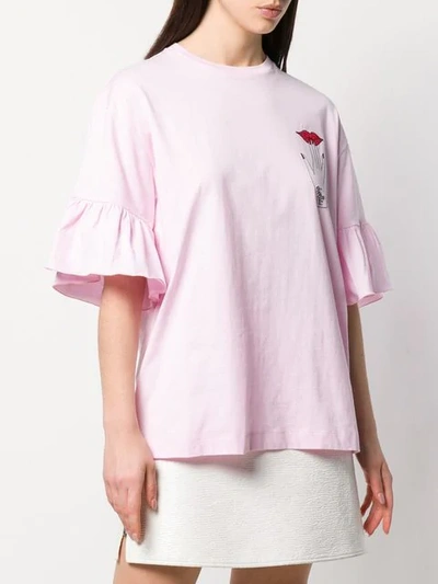 Shop Vivetta Hand Print Oversized T-shirt In Pink