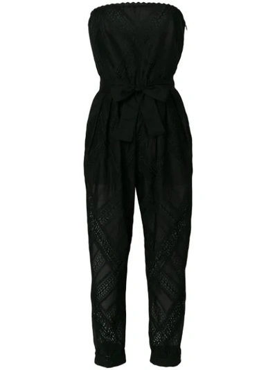 Shop Philosophy Di Lorenzo Serafini Tie Waist Strapless Jumpsuit In Black