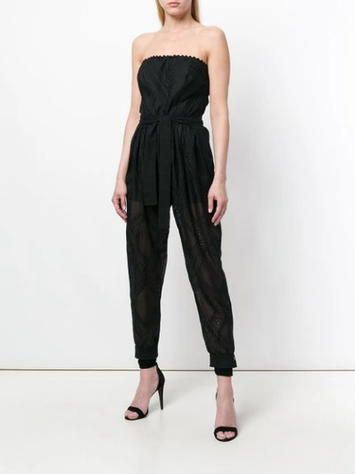 Shop Philosophy Di Lorenzo Serafini Tie Waist Strapless Jumpsuit In Black
