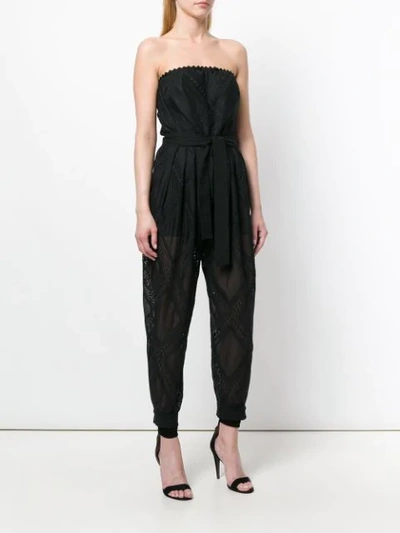 Shop Philosophy Di Lorenzo Serafini Tie Waist Strapless Jumpsuit In Black