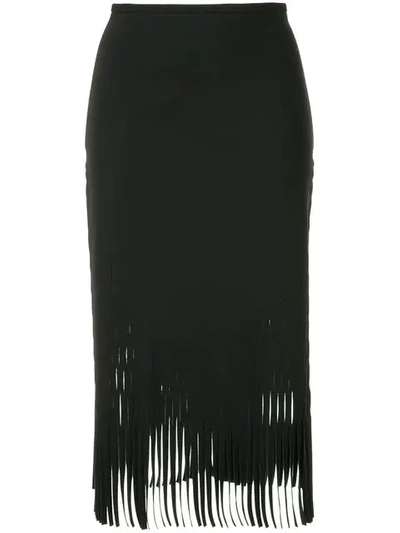 Shop Dion Lee Fringed Skirt In Black