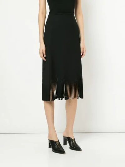 Shop Dion Lee Fringed Skirt In Black