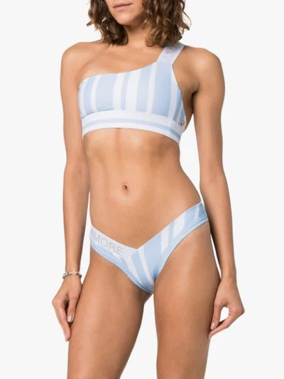 Shop Ambra Maddalena Amore Mio One Shoulder Bikini In Blue