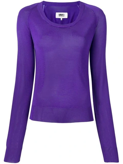 Shop Mm6 Maison Margiela Cut Out Jumper In Purple