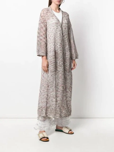 Shop Missoni Long Fine Knit Cardigan - Neutrals