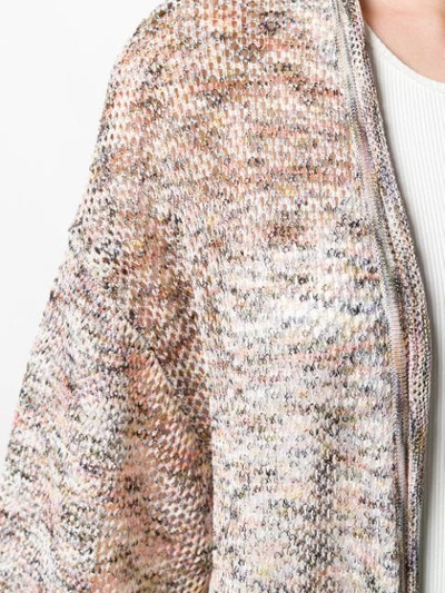 Shop Missoni Long Fine Knit Cardigan - Neutrals