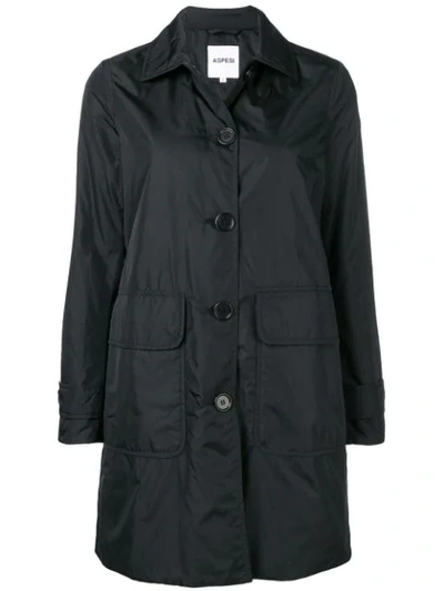 Shop Aspesi Single Breasted Coat In Black