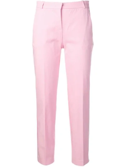 Shop Pinko Cropped Tailored Trousers In Pink
