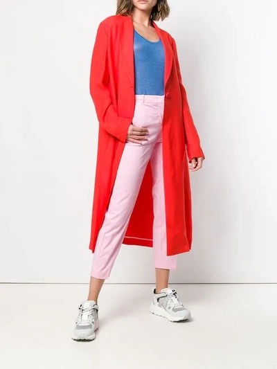 Shop Pinko Cropped Tailored Trousers In Pink