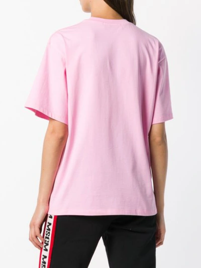 Shop Msgm Logo Print T-shirt - Pink