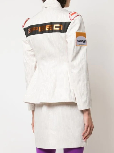 Shop Marine Serre Moire Jacket - White