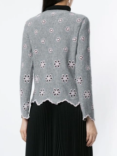 Shop Giambattista Valli Embroidered Flower Jumper In Grey