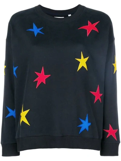 Shop Chinti & Parker Star Embroidered Sweater In Blue