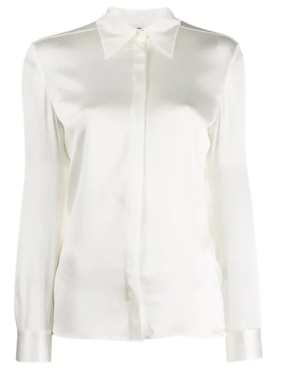 Shop Pinko Concealed Placket Shirt In White