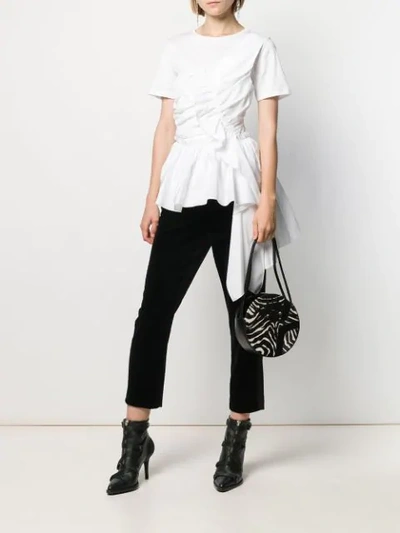 ALEXANDER MCQUEEN RUCHED PANEL T-SHIRT - 白色