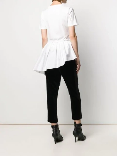 Shop Alexander Mcqueen Ruched Panel T-shirt In White