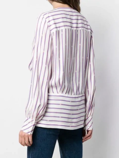 Shop Pinko Striped V In White