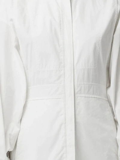 BURBERRY 泡泡袖全棉衬衫式连衣裙 - 白色